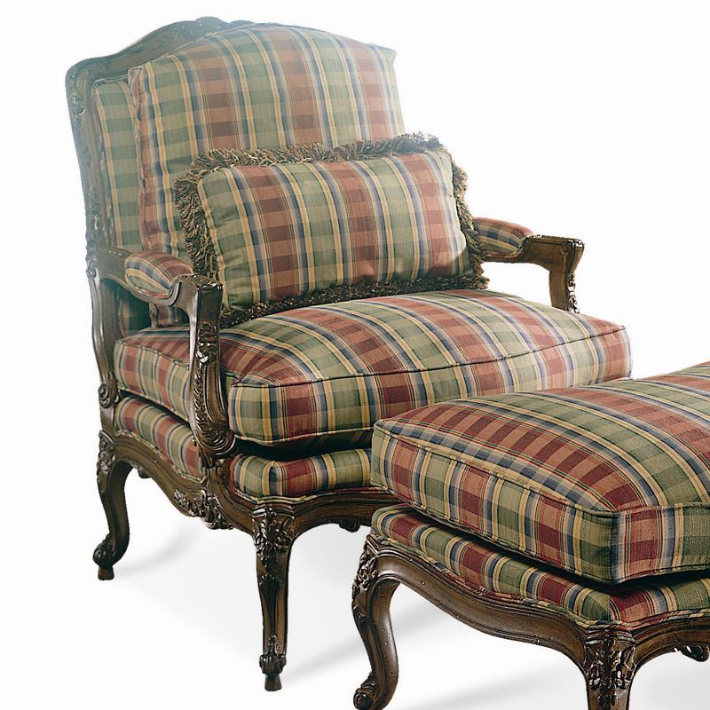 Sherrill Traditional 1189 Louis XV Carved Bergere Arm Chair Baer's Furniture Exposed Wood Chairs